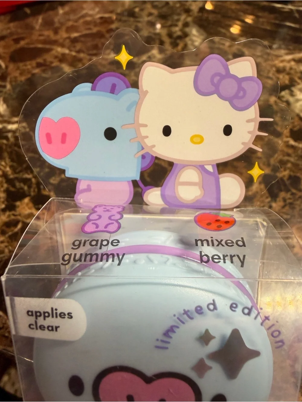 BT21 x Hello Kitty Blue & White Macaron Lip Balm Duo Limited Edition